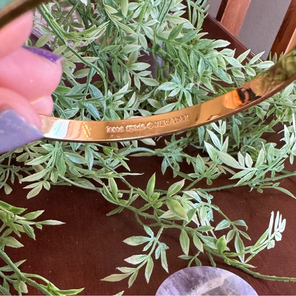 Kate Spade New York Teal Enamel Cuff Gold Tone Bow - Picture 4 of 5